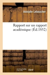 Rapport sur un rapport académique