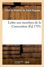 Lettre aux membres de la Convention