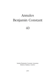 Annales Benjamin Constant 40 - 2015