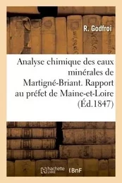 Analyse chimique des eaux minérales de Martigné-Briant, Maine-et-Loire