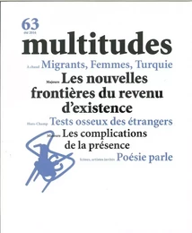 Multitudes N°63 Les Nouvelles Frontieres Du Revenu D'Existence Ete 2016