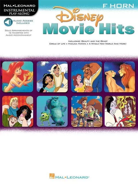 DISNEY MOVIE HITS FOR FRENCH HORN - RECUEIL + ENREGISTREMENT(S) EN LIGNE - COR -  DIVERS AUTEURS - HAL LEONARD