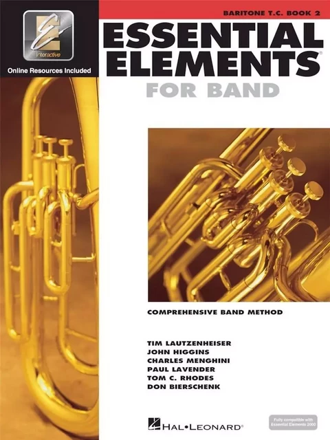 ESSENTIAL ELEMENTS FOR BAND - BOOK 2 WITH EEI  BARYTON CLE DE SOL +ENREGISTREMENTS ONLINE -  DIVERS AUTEURS - HAL LEONARD