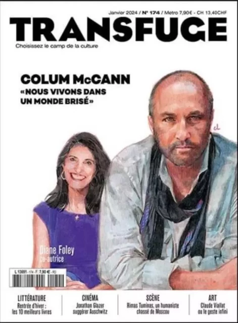 Transfuge N°174 : Colum McCann &quot;Nous vivons dans un monde brisé&quot; - Janvier 2024 -  Collectif - TRANSFUGE