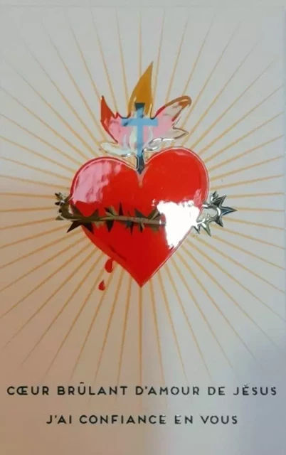 Lot de 25 images - Coeur brûlant d'amour de Jésus -  - IMAGES CHRETI