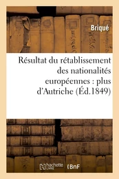 Résultat du rétablissement des nationalités européennes : plus d'Autriche