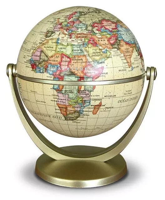 GLOBE 10 CM TOURNANT ANTIQUE POLITIQUE -  - CARTOTHEQUE EGG