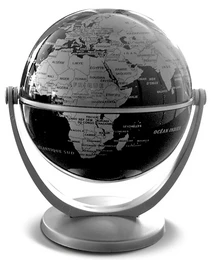 GLOBE 10 CM TOURNANT NOIR CARTO ARGENT POLITIQUE