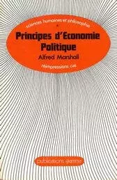 Principes d'économie politique - Alfred Marshall - ARCHIVES CONTEMPORAINES EDITIONS