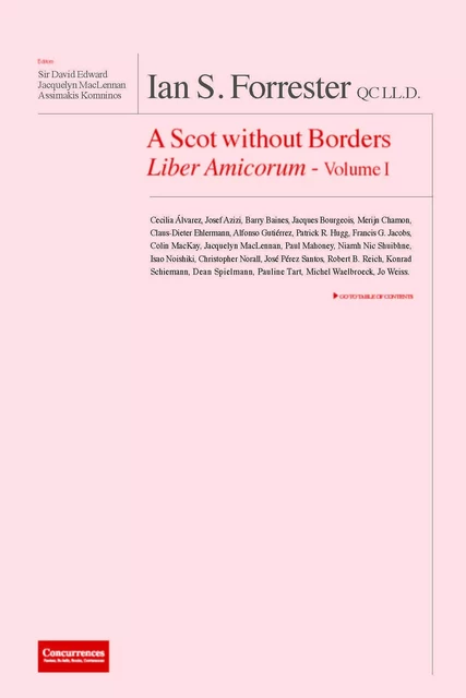 Ian Forrester - A Scot Without Borders Liber Amicorum Vol. I -  - CONCURRENCES