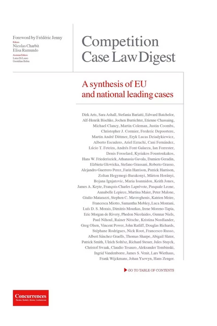 2015 Competition Case Law Digest - A Synthesis of EU and National Leading Cases -  - CONCURRENCES