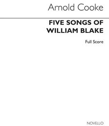 ARNOLD COOKE: 5 SONGS OF WILLIAM BLAKE SCORE (BARITONE, TREBLE RECORDER+PIANO)