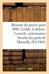 Résumé du procès pour MM. Godde, Lefebvre, Lemerle, actionnaires, Société des ports de Marseille