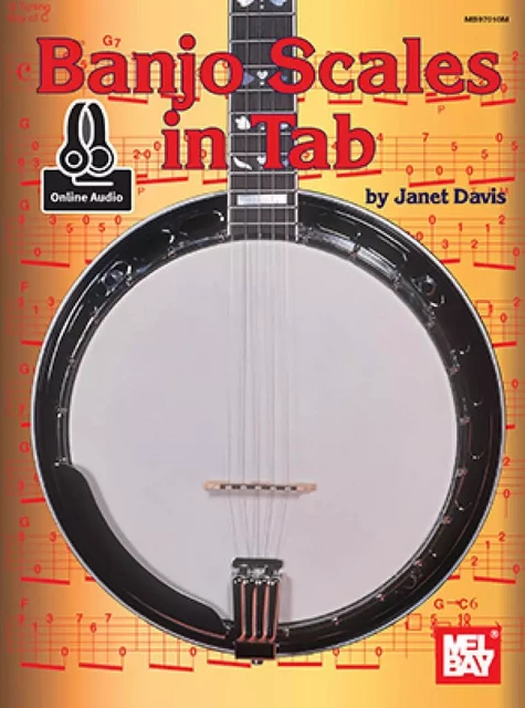 JANET DAVIS : BANJO SCALES IN TAB -  5-STRING BANJO - RECUEIL + ENREGISTREMENT(S) EN LIGNE -  JANET DAVIS - MEL BAY