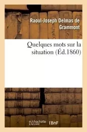 Quelques mots sur la situation