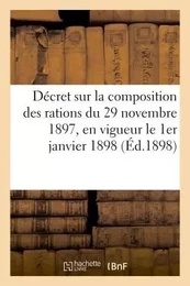 Décret sur la composition des rations du 29 novembre 1897, en vigueur le 1er janvier 1898