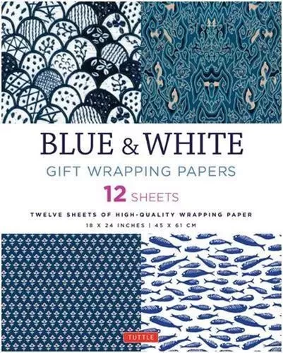 Gift Wrapping Papers Blue & White /anglais -  - TUTTLE