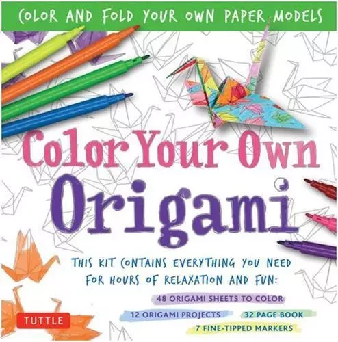 Color Your Own Origami Kit /anglais -  - TUTTLE