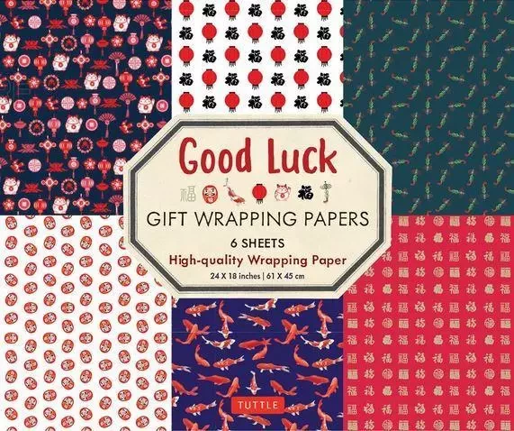 Good Luck Gif Wrapping Papers 6 sheets /anglais -  - TUTTLE