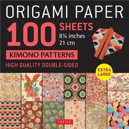 Origami Paper 100 sheets Kimono Patterns 8" 21 cm /anglais