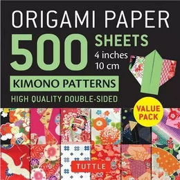 Origami Paper 500 sheets Kimono Patterns4" 10 cm /anglais