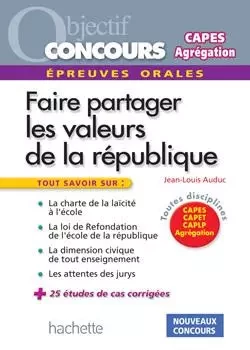 Les valeurs de la République aux concours - Epreuve orale de mise en situation professionnelle - Jean-Louis Auduc - HACHETTE EDUC