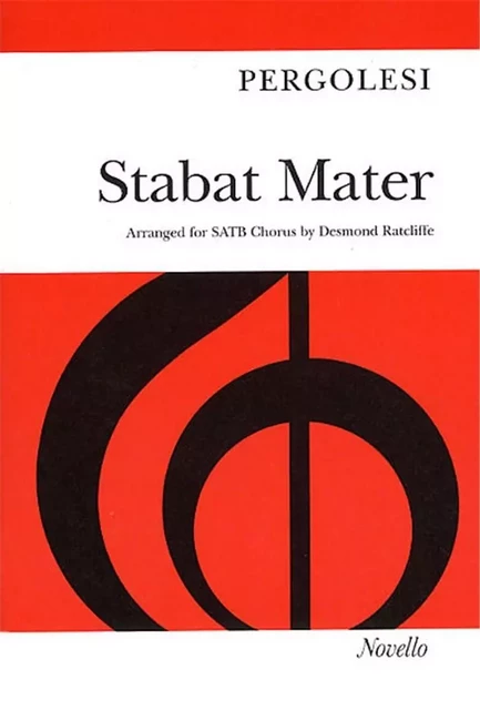 GIOVANNI BATTISTA PERGOLESI : STABAT MATER  - SATB AND PIANO -  PARTITION -  RATCLIFFE, DESMOND ( - NOVELLO ET CO