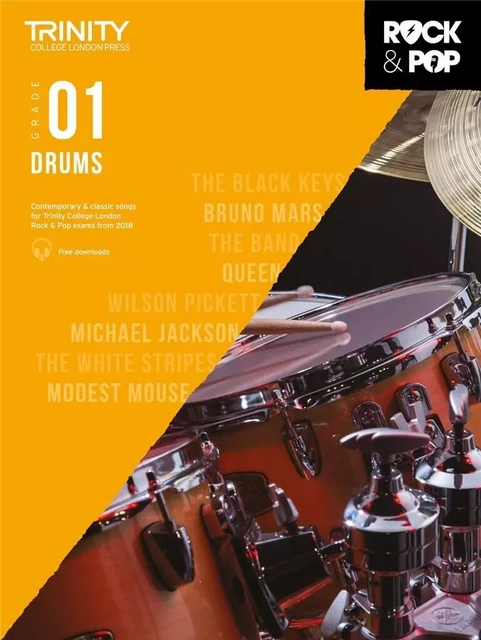 TRINITY COLLEGE LONDON : TRINITY ROCK & POP DRUMS GRADE 1 -  DIVERS AUTEURS - MUSIC SALES