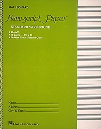 CAHIER DE MUSIQUE - 12 PORTEES, 96 PP. PAPIER BLANC - SPIRALE