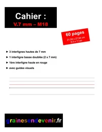 CAHIER D’ÉCRITURE VIERGE V.7 mm - M18