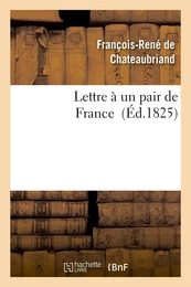 Lettre à un pair de France