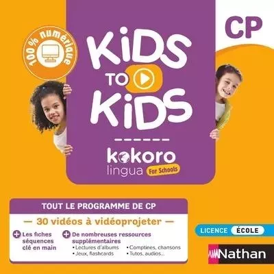 Kids to kids CP - carte d'activation licence école - Anne-Marie Voise, Muriel Surroz-Bost, Nathalie Martin - Nathan