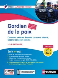 Concours Gardien de la paix Catégorie B - Concours externe, Premier concours interne, Second concours interne (policier adjoint, gen