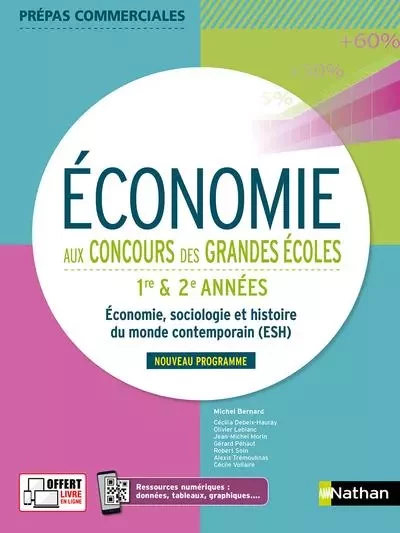 Économie aux concours des grandes écoles - 1ère et 2ème années 2021 - Cécilia Debeix-Hauray, Gérard Pehaut, Olivier Leblanc, J-M. Morin, Robert Soin, Cécile Volaire, Alexis Trémoulinas - Nathan