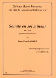 SONATE EN SOL MIN. BWV1020 --- TRANSCRIPTION POUR 2 FLUTES