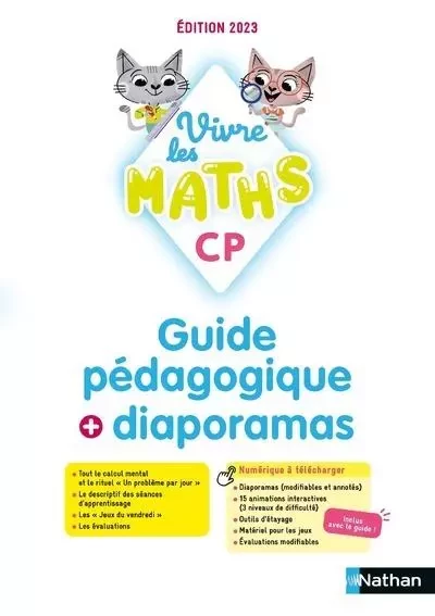 Vivre les maths - CP - Guide pédagogique + Diaporamas - Edition 2023 - Jacqueline Jardy, Jacky Jardy, Ingrid Parrain, Loïc Rouy, Sonia Fayette, Anaïs Proy - Nathan