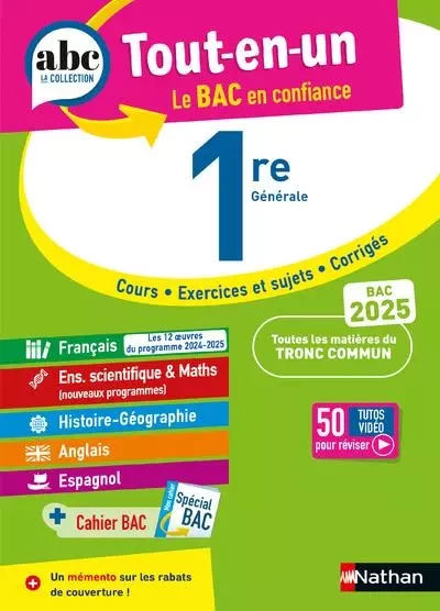 Tout en un 1re 2025 - Dominique Prest, Françoise Cahen, Ghislaine Zaneboni, Garance Kutukdjian, Alain Rajot, Christian Camara, Claudine Gaston, Laetitia Benbassat - Nathan