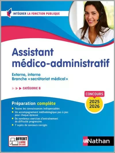 Concours Assistant médico-administratif - Catégorie B - 2024-2025 - Annie Godrie - Nathan