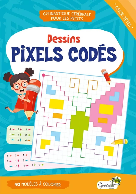 Dessins pixels codés -  Massol isabelle - GRENOUILLE