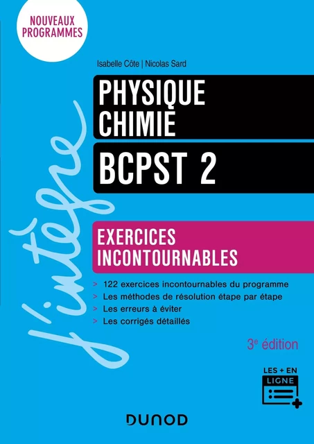 Physique-Chimie - Exercices incontournables BCPST 2 - 3e éd. - Isabelle Côte, Nicolas Sard - DUNOD