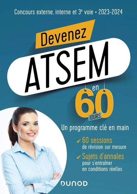 Devenez ATSEM en 60 jours - 2023-2024 - Marie-Hélène Abrond-Bonneau, Nathalie Assouly-Brun - DUNOD