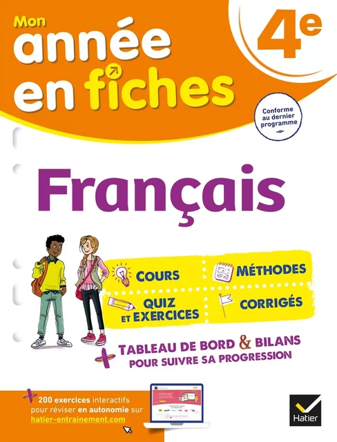 Français 4e (fiches de révision & exercices) - Hélène Ricard, Matthieu Verrier - HATIER