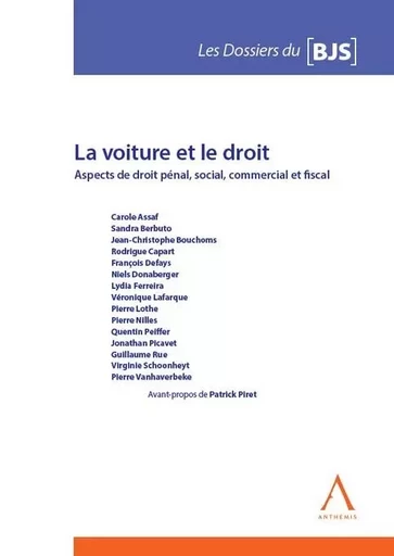 La voiture et le droit -  Collectif - ANTHEMIS