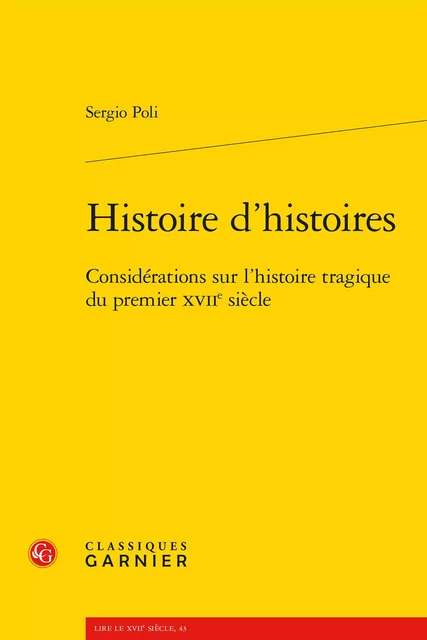 Histoire d'histoires - Sergio Poli - CLASSIQ GARNIER