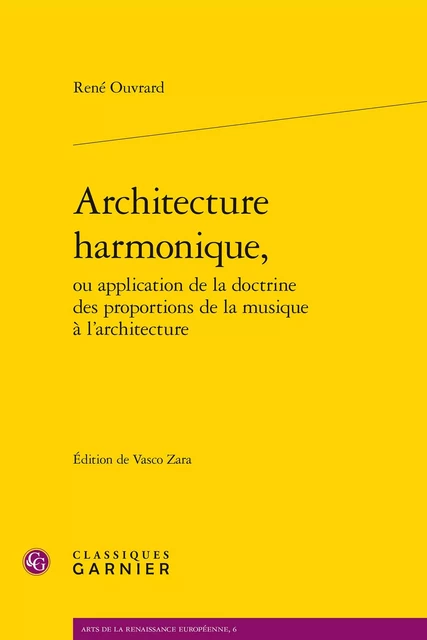 Architecture harmonique, - René Ouvrard - CLASSIQ GARNIER