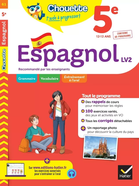 Chouette - Espagnol 5e - LV2 (A1 vers A2) - Nathalie Gonzales-Pollet - HATIER