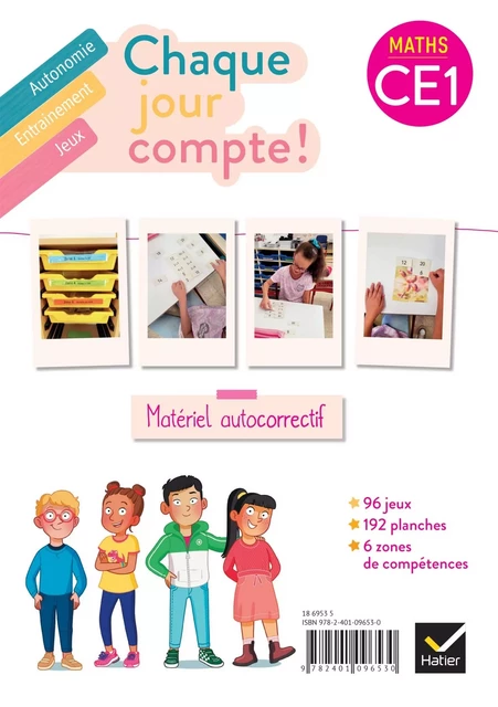 Chaque jour compte - Maths CE1 Ed. 2023 - Les ateliers  : jeux autocorrectifs - Pauline Negrel-Lion, Jennifer Rivière - HATIER