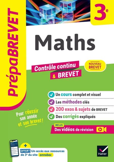 Prépabrevet - Maths 3e - Brevet 2025 - Caroline Bureau, Jean-Pierre Bureau, Emmanuelle Michaud - HATIER