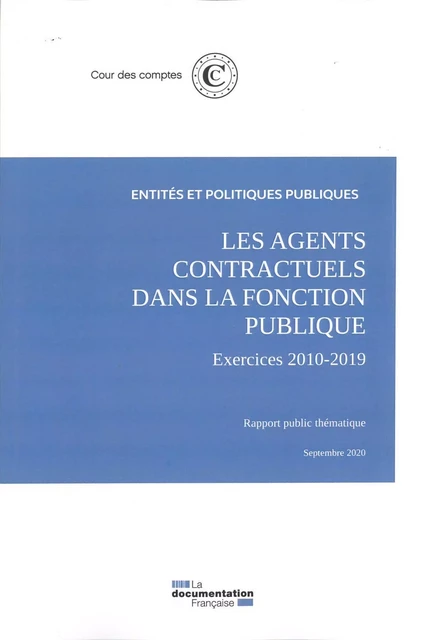 Les agents contractuels dans la fonction publique  -  Cour Des Comptes - DOC FRANCAISE