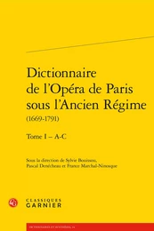 Dictionnaire de l'Opéra de Paris sous l'Ancien Régime